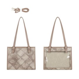 All Day Shining Pain Bag, Tote Bag, Pain Bag, Pain Bag, Vinyl, Denim, Clear Pocket, Large Capacity, Simple, Shoulder Bag, Braun