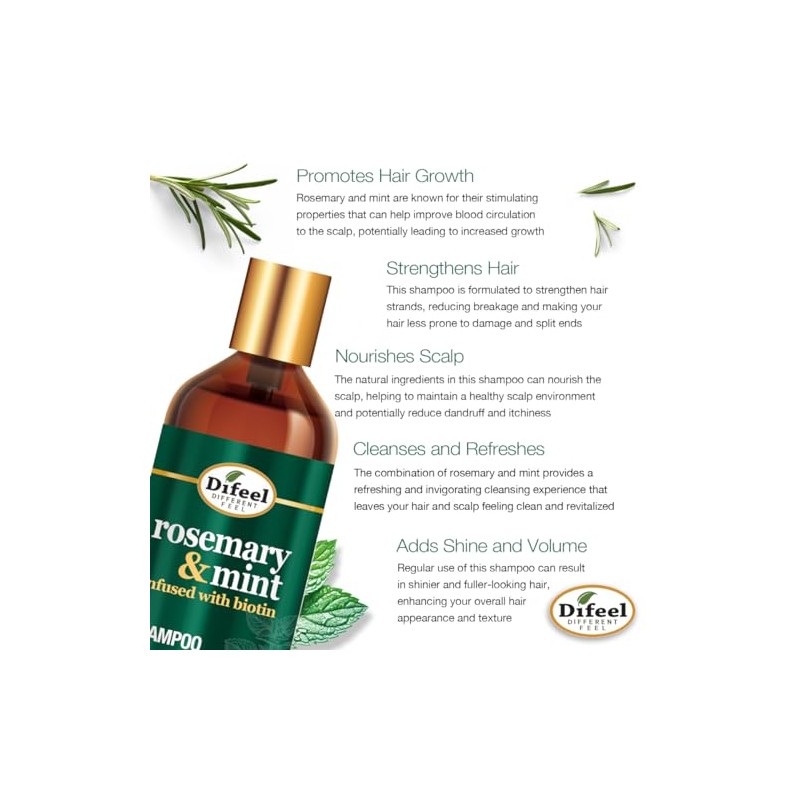 Difeel Champú de Menta y Romero con Biotina