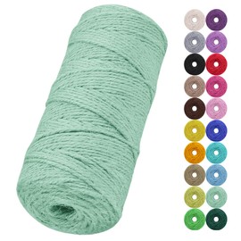 LEREATI Jute Twine String, 2mm 328 Feet Natural Garden Twine for Crafts, Colored Jute Rope 3-Ply Hemp String for Gift Wrapping, Gardening, Wedding and Christmas Decorations (Aqua Blue)
