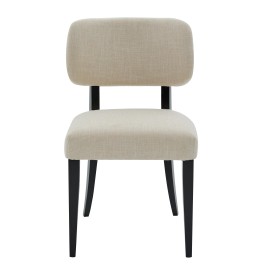 Moder Fabric Dining Chair Set of 2Curved Back Upholstered Accent Chair with Black Solid Wood Legs,Cream Living Room Furniturecolor: cream, size: 22.44" *19.49"*32.87"