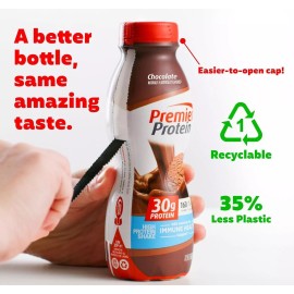 Premier Protein Shake, Chocolate, 30g Protein 1g Sugar 11.5 fl oz (Pack of 12)