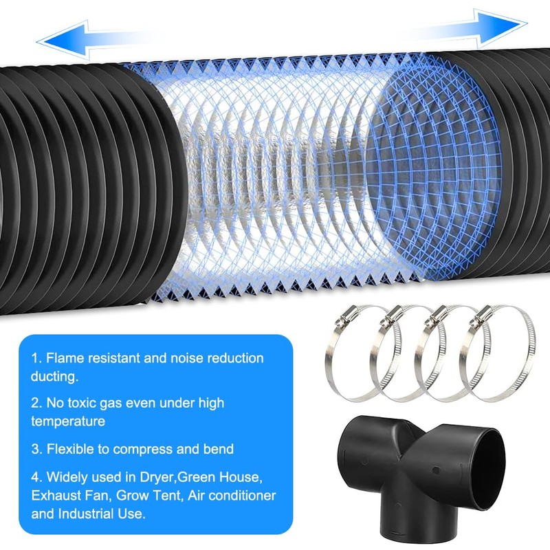 Diesel Heater Ducting 75mm, Diesel Heater Exhaust Pipe Set, Y