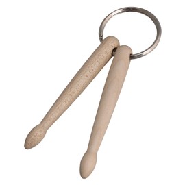 Yibuy 8cm Mini Natural Wood Drum 2 Stick Keychain Keyrings for Musical Instrument Decor 90mm/3.54inch Long