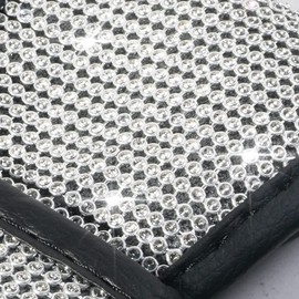 VARGTR Bling Bling Auto Gear Shift Knob Cover,Auto Shift Gear Cover with Crystal Glitter Bling Rhinestones,Car Knob Gear Stick Protector,Universal Vehicle Decoration Accessories (White)