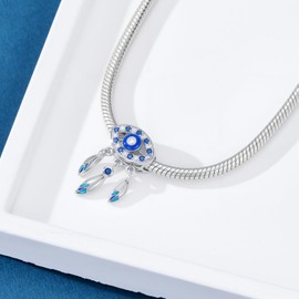 PROESS Evil Eye Charm for Bracelet 925 Sterling Silver Evil Eye Pendant Charm Egyptian Amulet Jewelry Gifts for Women