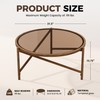 Round Coffee Table, 31.5" Glass Top Center Table Metal Frame,