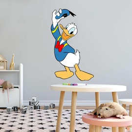 Cute Cartoon Duck Hatsoff Goofy Donald Duck Daisey Cartoon Adorable Cartoon Girls Boys Kids Room Design Colorful Nice Pretty Elevate Home Vinyl Visual Decoration Creative Aesthetic Art 26x28 inch