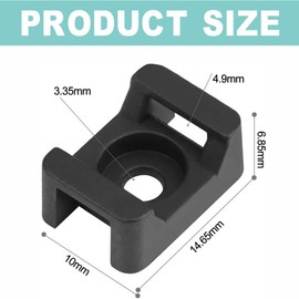 100Pcs Zip Tie Mount Wire Cable Saddle Holder Screw Fixing Mounting Base Clip Retardant Nylon Cable Tie Mount Base Screw Mount Cable Tie Base Cradle Saddle Type Wire Holder for Wire and Cable Tidy
