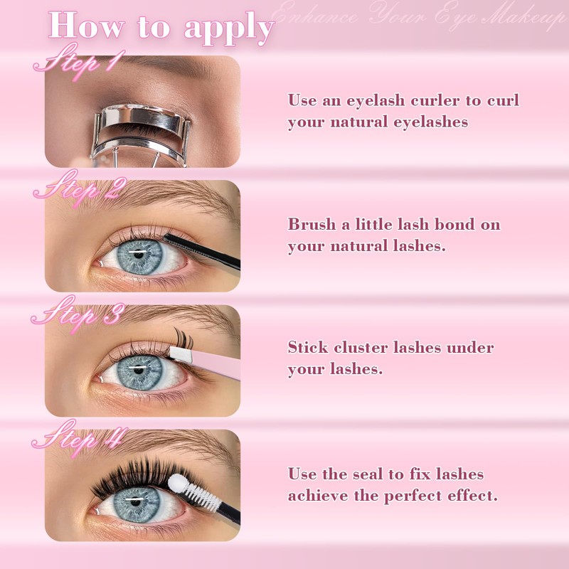 Lash Clusters 40D Wispy Eyelash Clusters D Curl Cluster Eyelash