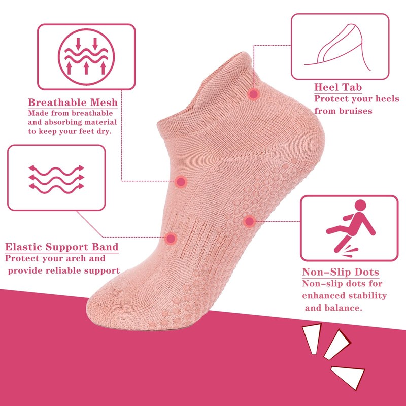 loudashuaiqi Yoga Accessories Pilates Socks Non Slip Barre Socks for