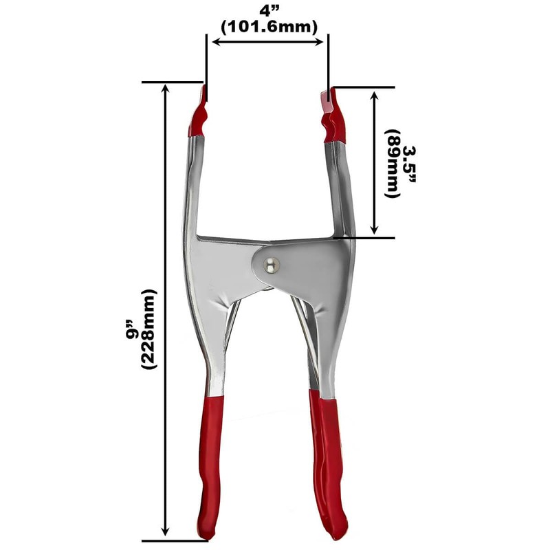 FactorDuty Set of 8-9-Inch Metal Spring Clamp with Red Tip
