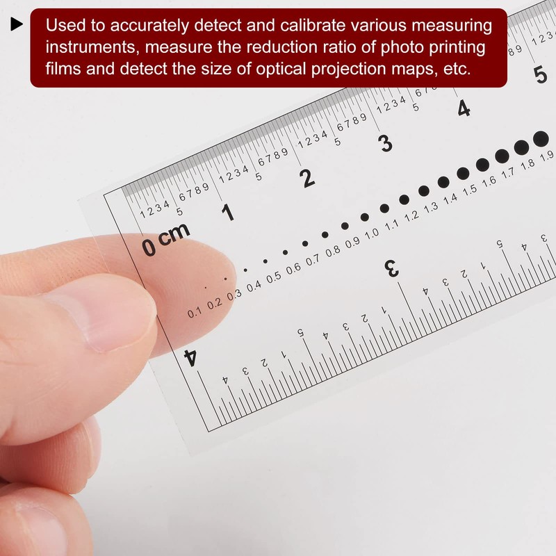 HARFINGTON Film Flexible Ruler, 4 Inch, 0.1mm Scale, PET Plastic