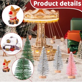 Vexthorion Miniature Ornament Kits 23pcs,Mini Xmas Style Figurines,Santa Claus Christmas Tree Snowman Reindeer Cute Resin Garden Micro Landscape Decor For Home Garden Party Decor Desktop Decoration