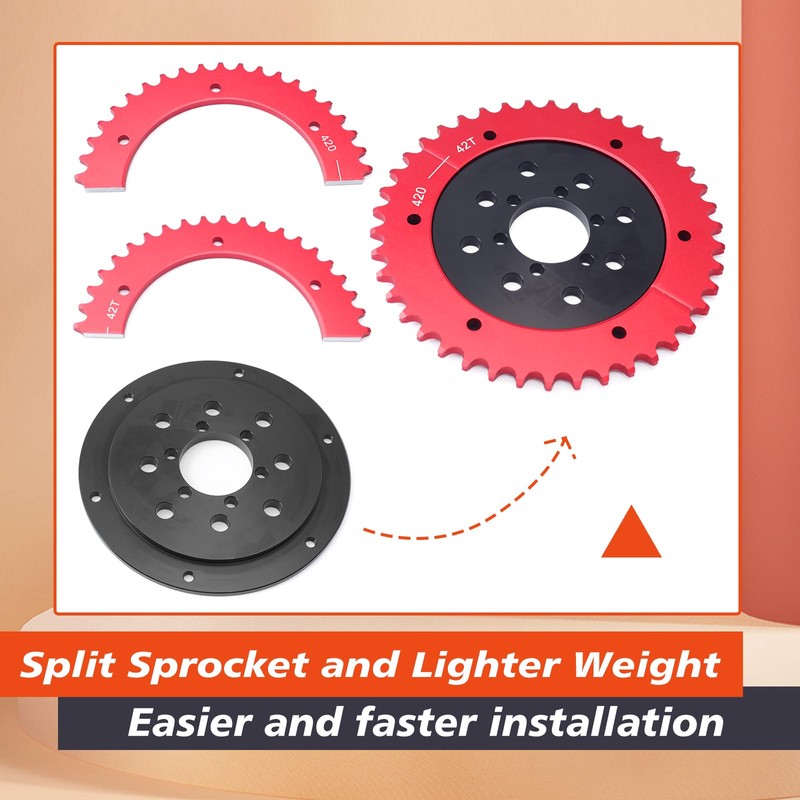 420Chain Sprocket and 42 Tooth Mini Bike Split Sprocket Hub