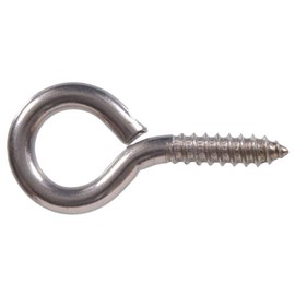 ECKJ Metal Eye Hooks - 20 Pieces, Silver Nickel Plated, Self Tapping Screws, Cup Hooks