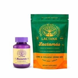 Suplemento Alimenticio Pastillas y Té Lactana En Polvo Para Lactancia Materna Para Aumentar Suministro De Leche Materna | Con Hoja De Moringa, Hoja De Frambuesa | 60 Cápsulas + Té en Polvo, Rinde Para 20 Días