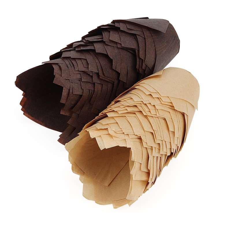 JAPCHET 400 PCS Brown and Coffee Tulip Baking Paper Cups,