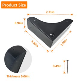 Metal Box Corner Protector, 4pcs Corner Guard Desk Box Edge Safety Decorative Protector Safety Guard Cabinet Metal Edge Bumpers for Case Wooden Furniture Hardware