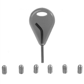 Yosoo Health Gear Surfboard Fin Key, Surfboard Accessories, 6 Fin Grub Screws and Key for Surfboard Fin for Removing or Installing The Grub Screws That Hold You Fins in