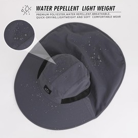 Rosoz Outdoor Sun Hat for Men Women, UPF50+ Protection Safari Cap Wide Brim Mesh Fishing Hat with Neck Flap Beach Garden