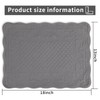Gray 100% Cotton Quilted Placemats Set of 6, Rectangular Placemats