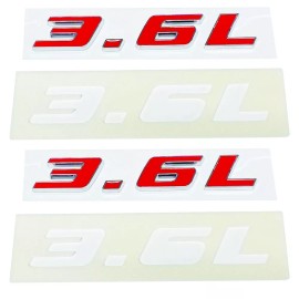 AMP 2pc Red 3.6L Badge Emblem Chrome Trim for MOPAR JEEP  Passenger Driver Side