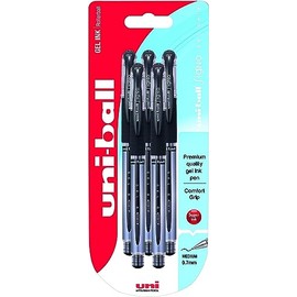 Uni-Ball 153486278 UM-151S Signo Gel Pens with Gel Grip, Black Gel, 0.7mm Stainless Steel Nib (Pack of 5)
