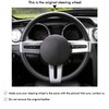 MEWANT Steering Wheel Cover for Ford Mustang 2005-2012 Hand-Stitched Leather