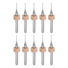 sourcing map 10pcs End Mill Bits 0.8mm Solid Carbide CNC Router Bits Engraving Cutter Tools for PCB Circuit Board Milling Machine Wood Carving, 1/8" Straight Shank