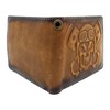Lemasi Genuine Leather Wallet with RFID Protection, 3D Skull, Eyelet