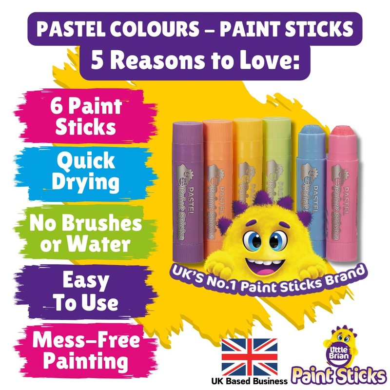 Little Brian Paint Sticks - Pastel 6Pack