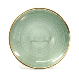 " OCCASIONS " 100 Plates Pack,(50 Guests) Premium Wedding Party Disposable Plastic Plates Set -50 x 10'' Dinner + 50 x 7'' Salad/Dessert (Belize in Green & Gold)