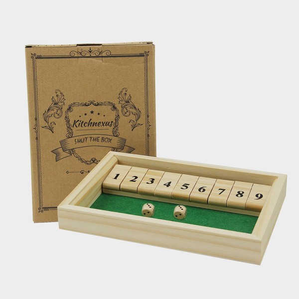 Kitchnexus 2-Player Shut The Box 4 dice with 9 Numbers,