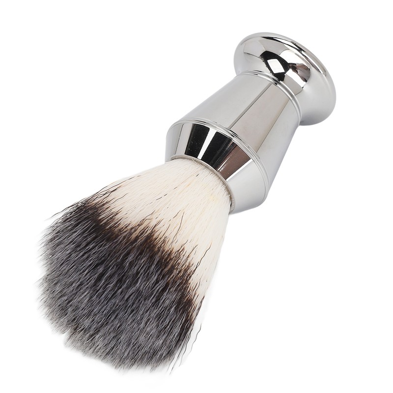 Beard Foam Brush Fine Synthetic Bristles Stainless Steel Fast Dry