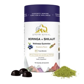 ZENITH RITUAL Shilajit Gummies with Moringa – Blueberry Flavor – 75% Fulvic Acid – Vegan, Gluten-Free, No Added Sugar – 60 Gummies