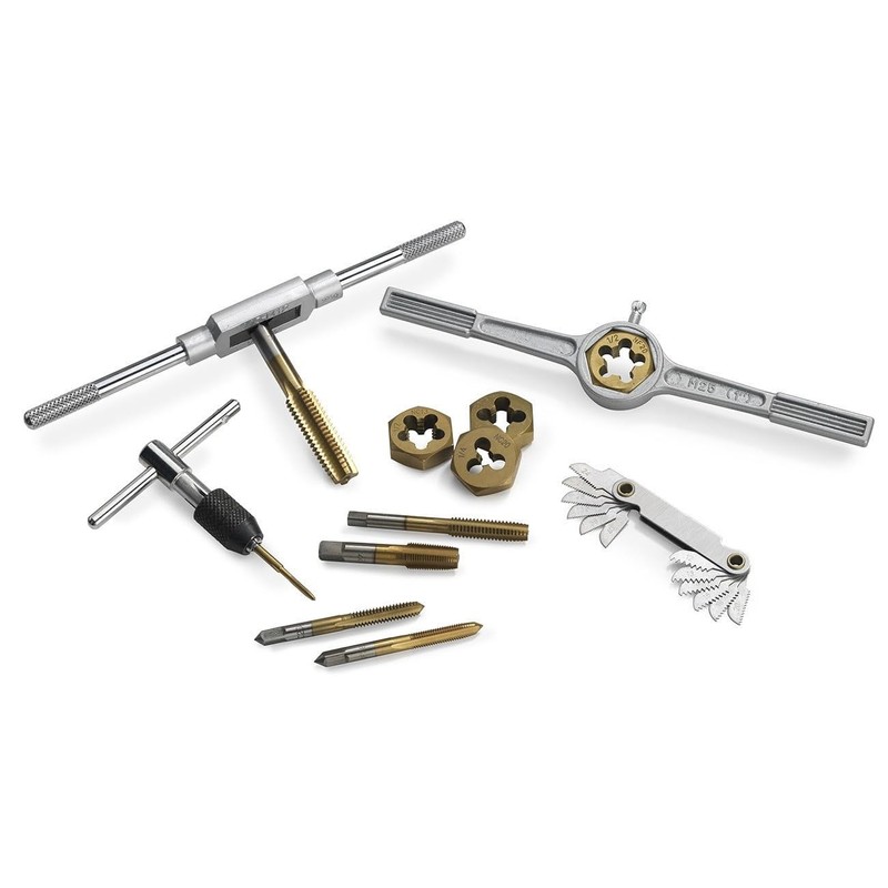NEIKO 00911A SAE Tap and Die Set, Titanium-Coated Alloy Steel