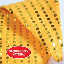 Beistle Sequin-Sheen Santa Hat – 2 Pack, Gold Christmas Sequin Hats, Plush White Trim and PomPom, Holiday Costume Photo Prop Accessories for Office Parties, Family Gatherings, Parades, Festive Events