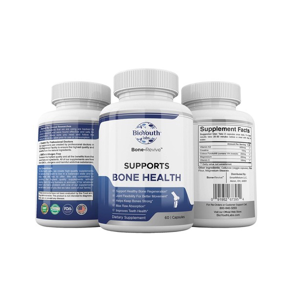 BioYouth Labs Natural Bone Health Supplements – Bone Strength Dietary