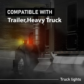 G-PLUS 57 LED Double Face Stud Mount Fender Turn Brake Tail Lights Fit For Truck, UTE, Trailers, Caravans, Campers, Buses, Vans Red/Amber Square 2 PCS