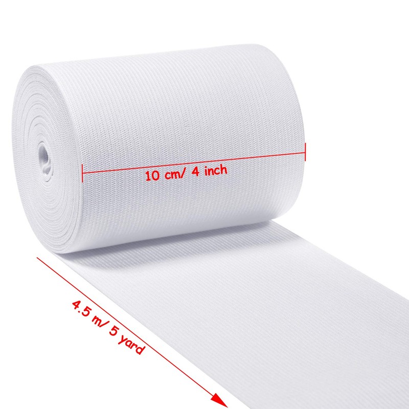 White Knit Elastic Spool (4 Inch x 5 Yard)