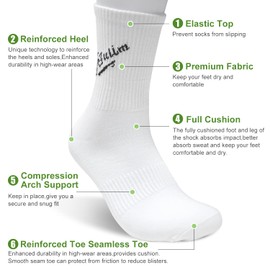 Sefulim Calcetas Deportivas para Mujer Calcetines de cuello redondo amortiguadores 6 pares de calcetines deportivos de algodón Calcetas Deportivas para Hombre calcetines transpirables