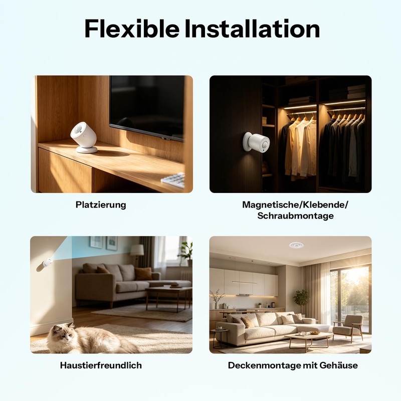 SONOFF SenseGuard SNZB-03PR2 Zigbee Bewegungsmelder mit Lichtsensor für Lichtsteuerung, Alarmanlage