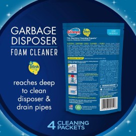Glisten Disposer Care Cleaner, Lemon Scent, 4 Packets