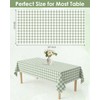 Hapring Sage Green Gingham Tablecloth 3 Pack, Waterproof & Easy