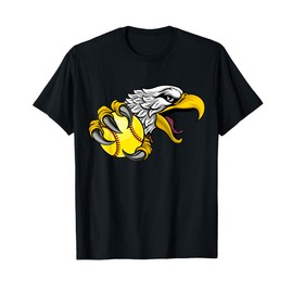 Eagle Hawk Softball Ball Cartoon Character Design T-Shirt
