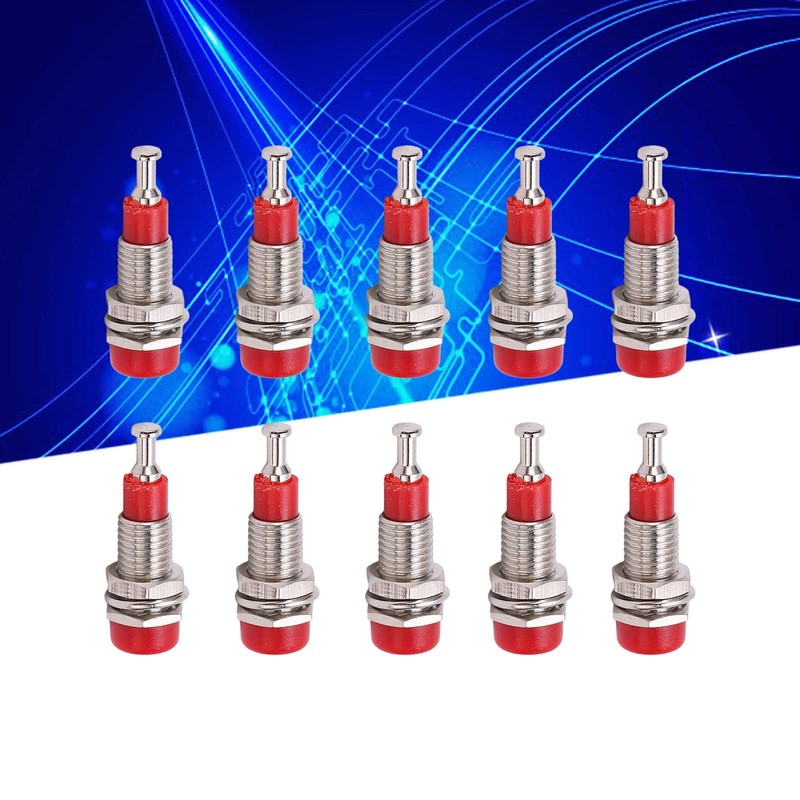 10pcs/set 2mm Nickel Plated Banana Jack Socket Panel Mount Binding