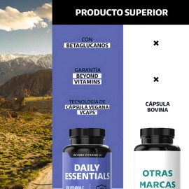 Daily Essentials Con Vitamina C Capsulas Y Betaglucanos  Raz De Jengibre, Ajo, Organo (Aceite de Oregano), Zinc Y Vitamina D3  Vitaminas Mujer Hombre 