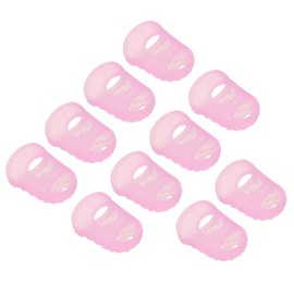 PATIKIL Finger Tips Anti Slip Fingertip Protector, 10 Pack 28mm Silicone Finger Guard for Paper Sorting Sewing Guitar Playing, Pink M Size