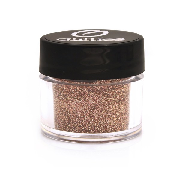 GLITTIES - Copper - Cosmetic Fine (.008") Mixed Glitter Powder - Make Up, Body, Face, Hair, Lips, Nails - (10 Gram Jar)
