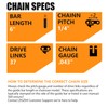6 Inch Chainsaw Chain 1/4" Pitch .043" Gauge 37 Drive